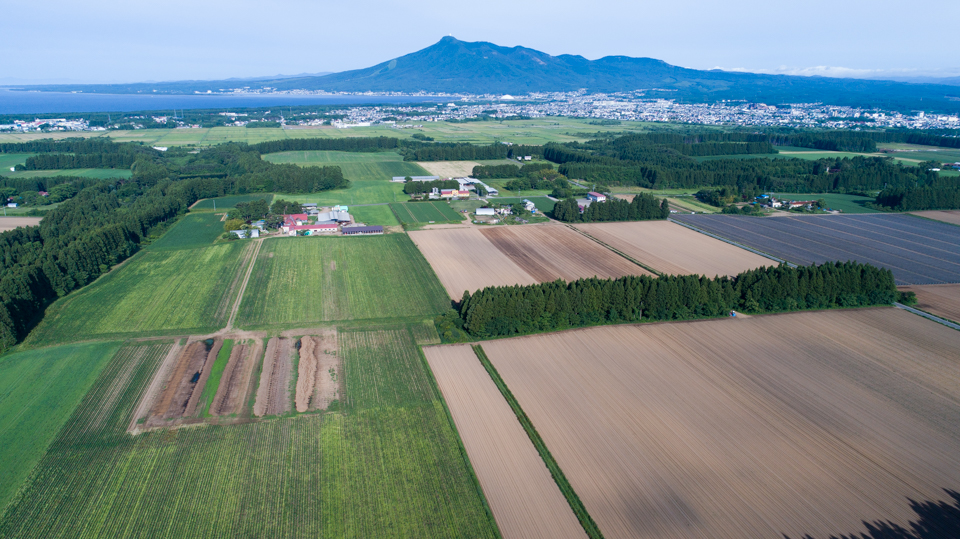 牧場の空撮写真_画像